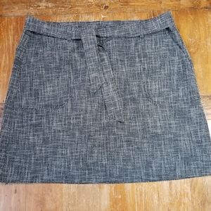 LOFT PLUS MIDI SKIRT BLACK/WHITE TWEAD SIZE 16